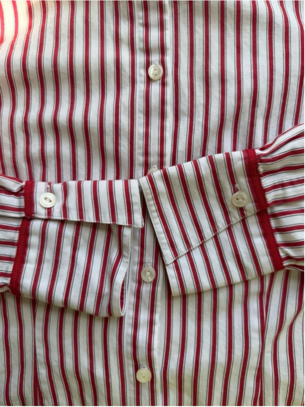Pendleton Red and White Striped Button-Down Shirt Size 4 Preppy Coastal Grandma - Picture 9 of 14